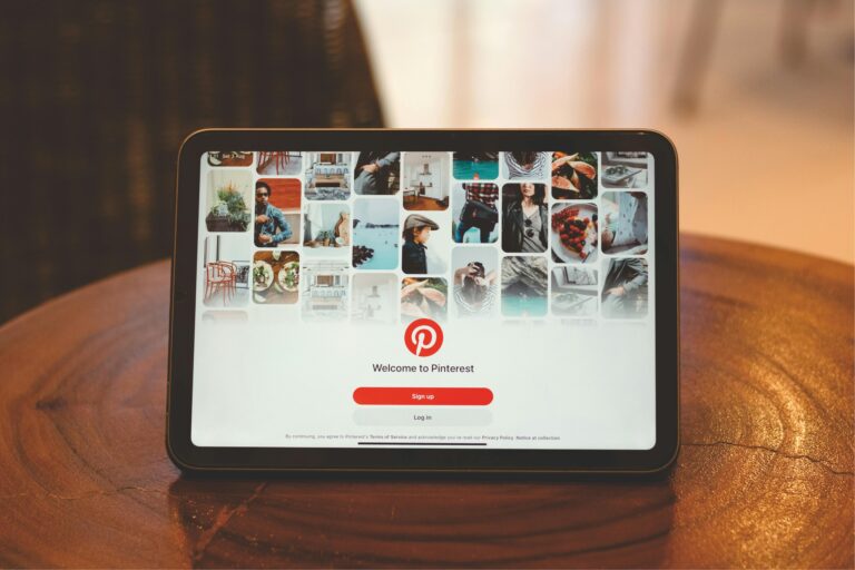 An iPad screen, ready to log into Pinterest.